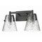 Z-Lite Analia Vanity, 2-Light, 16.5 In.W x 7.5 In.L x 9.25 In.H, Matte Black/Clear Ribbed 1101-2V-MB - alternate 4